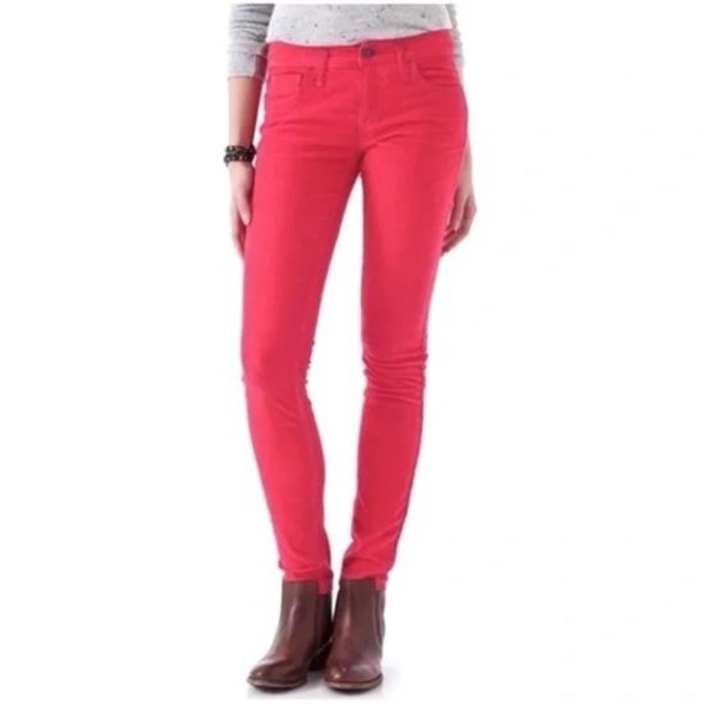Free People Corduroy Skinny Pants Bright Hot Pink‎ Women's Size 29